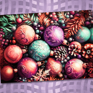 Hard Pastel Zeichne Weihnachtsmotive Lila Peach Karte