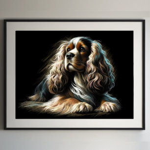 Hard Pastel Zeichnend Cocker Spaniel Poster