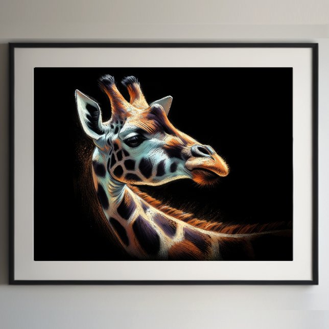 Hard Pastel Zeichnend Giraffe Poster (Von Creator hochgeladen)