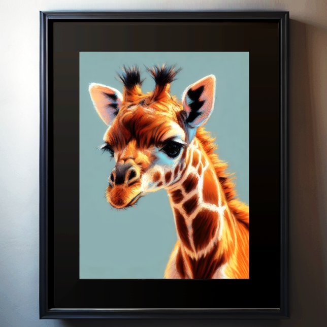 Hard Pastel Zeichnend Giraffe Poster (Von Creator hochgeladen)