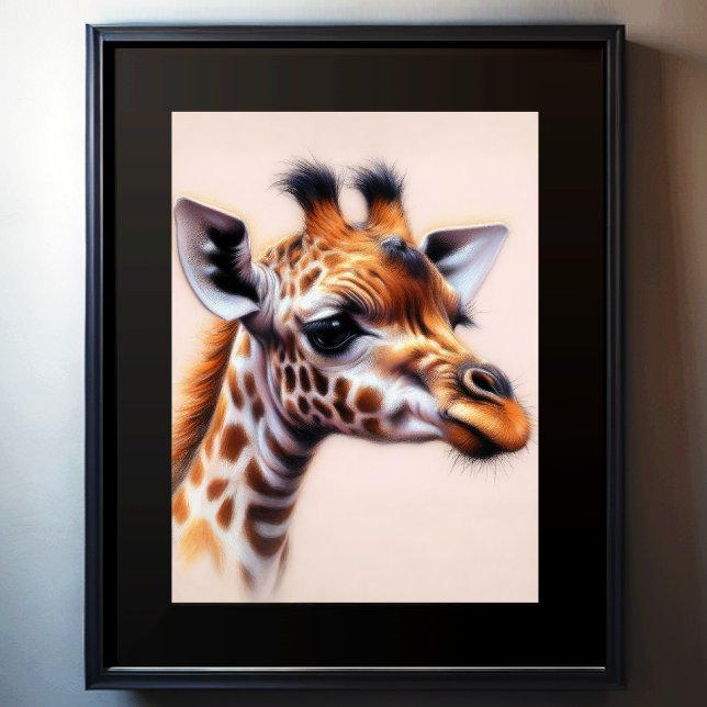 Hard Pastel Zeichnend Giraffe Poster (Von Creator hochgeladen)