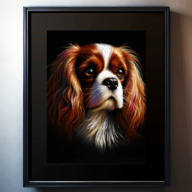 Hard Pastel Zeichnend König Charles Cavalier Spani Poster (Von Creator hochgeladen)