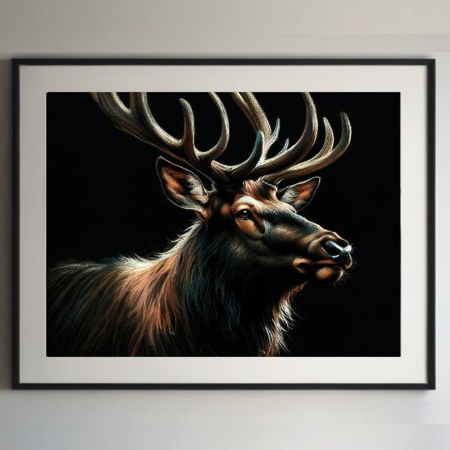 Hard Pastel Zeichnend Stag Elk Poster (Von Creator hochgeladen)