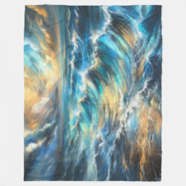 Hard Pastel Zeichnend Sturmwellen Fleecedecke