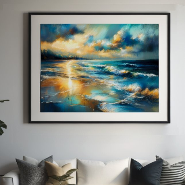 Hard Pastel Zeichnend Waves an einem Strand V Poster (Von Creator hochgeladen)