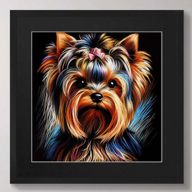 Hard Pastel Zeichnend Yorkshire Terrier Yorkie Pin Poster (Von Creator hochgeladen)