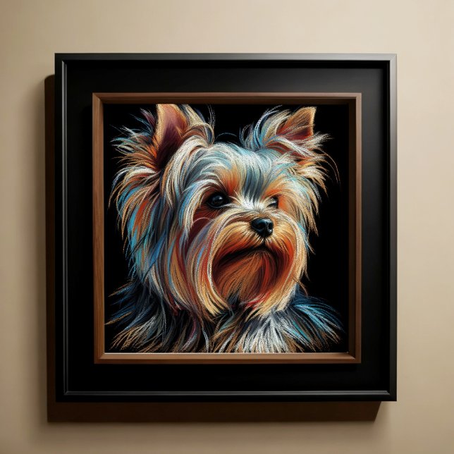 Hard Pastel Zeichnend Yorkshire Terrier Yorkie Poster (Von Creator hochgeladen)
