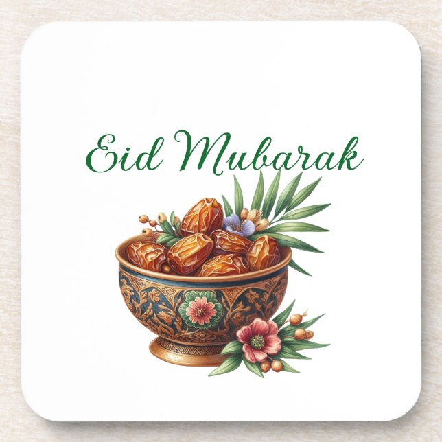 Hard plastic coaster-Eid Mubarak Tableware Getränkeuntersetzer (Vorderseite)