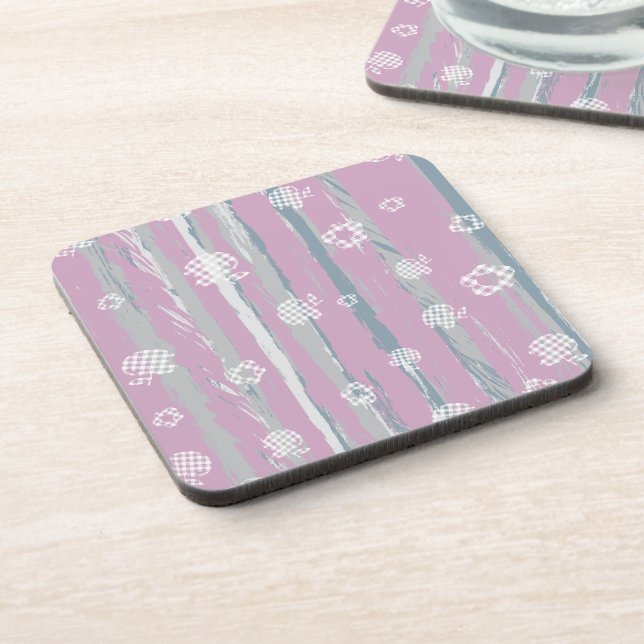 Hard Plastic Coaster – Gingham Orchard Getränkeuntersetzer (Linke Seite)