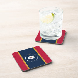 Hard plastic coaster with flag of Mississippi, USA Getränkeuntersetzer