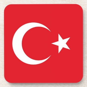 Hard plastic coaster with flag of Turkey Getränkeuntersetzer
