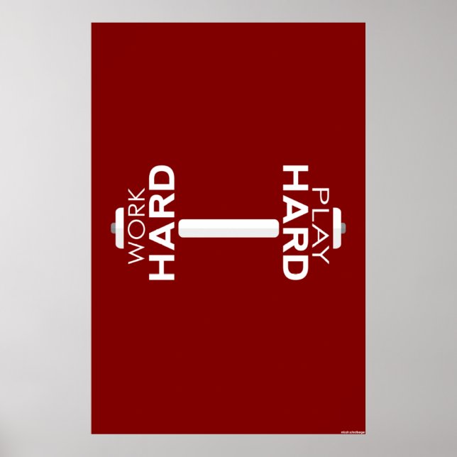 Hard Play Hard Fitness Poster (Vorne)
