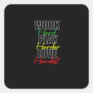 Hard Play Hard Liebe Hardcore Quadratischer Aufkleber