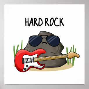 Hard Rock Funny Geology Music Puff Poster