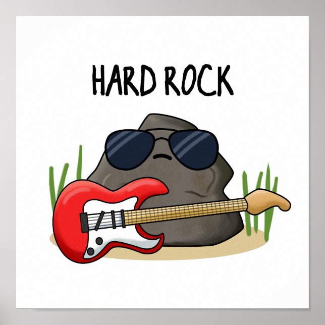Hard Rock Funny Geology Music Puff Poster (Vorne)