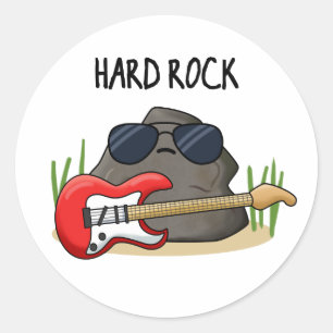 Hard Rock Funny Geology Music Puff Runder Aufkleber