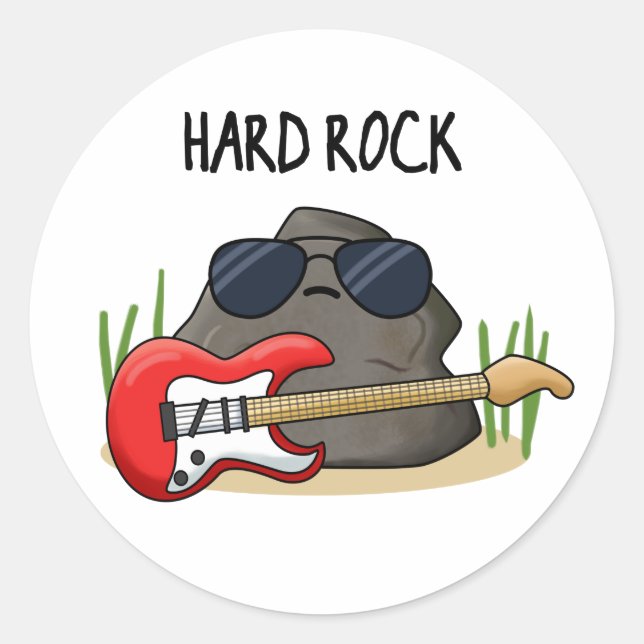 Hard Rock Funny Geology Music Puff Runder Aufkleber (Vorderseite)