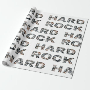 Hard Rock Granit Text Geschenkpapier
