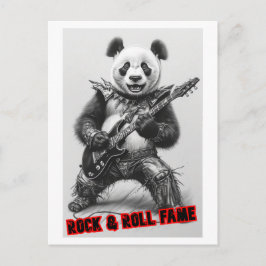 Hard Rocker Panda spielt E-Gitarre auf Feiertagspostkarte