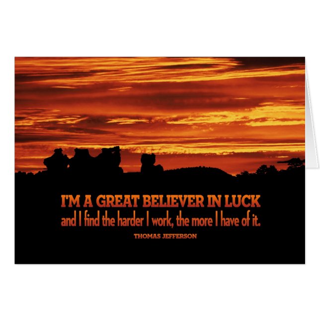 Hard Work and Luck Gruß Note Card (Vorderseite (Horizontal))