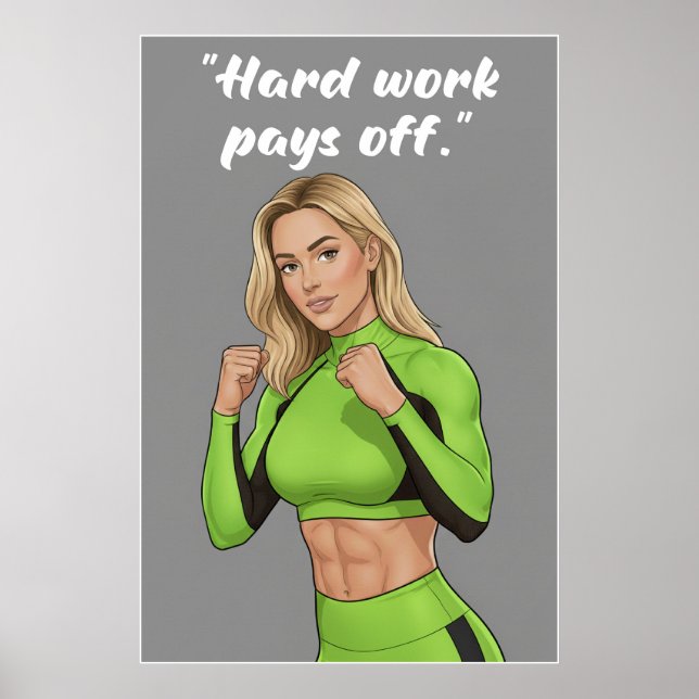 Hard Work Pays Off – Fitness Motivation Poster (Vorne)