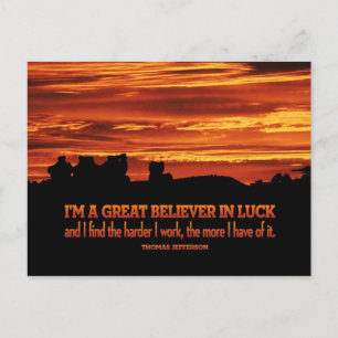 Hard Work und Luck Post Card Postkarte