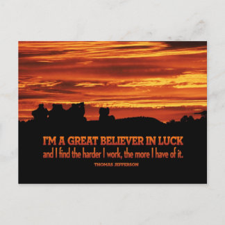 Hard Work und Luck Post Card Postkarte