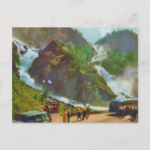 Hardanger, Latefoss-Wasserfall, Norwegen, Vintage Postkarte