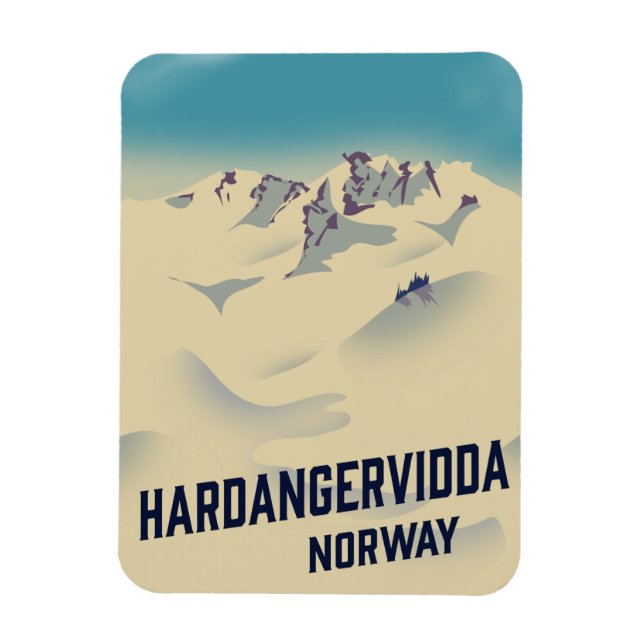 Hardangervidda Norwegen Urlaubsposter. Magnet (Vertikal)
