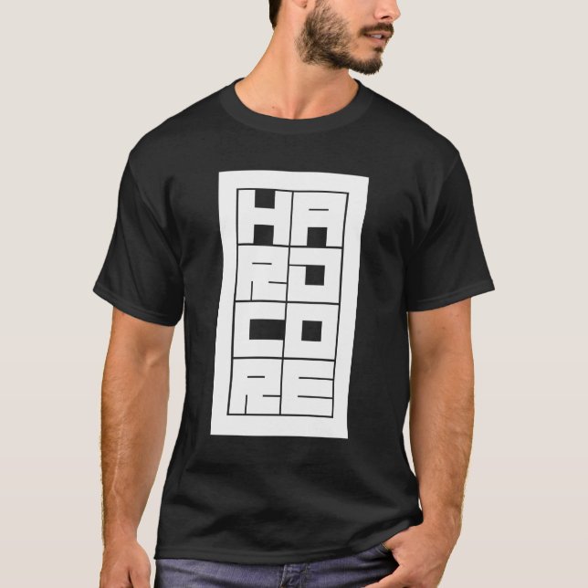 Hardcore bold and blocked typography logo design T-Shirt (Vorderseite)