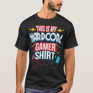 Hardcore Computer Typische Gamer Gaming Nerd Gesch T-Shirt