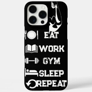 Hardcore Fitness Telefon schwarze Abdeckung Muskel iPhone 16 Pro Max Hülle