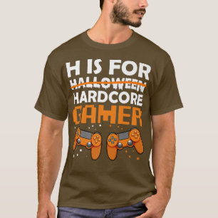 Hardcore Gamer Lazy Halloween Costume Videogame Co T-Shirt