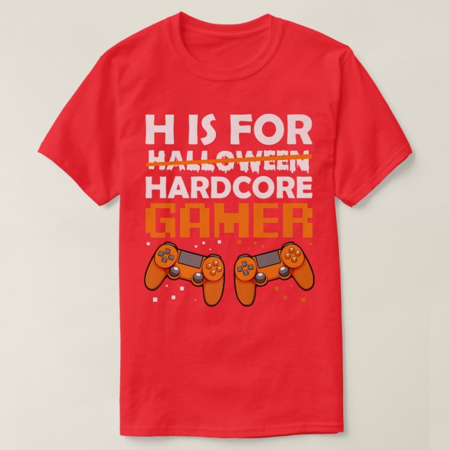 Hardcore Gamer Lazy Halloween Costume Videogame Co T-Shirt (Design vorne)