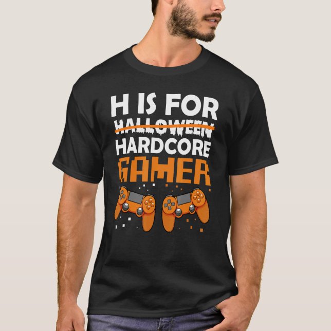 Hardcore Gamer Lazy Halloween Kostümvideospiel C T-Shirt (Vorderseite)