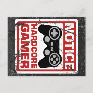 Hardcore Gamer Notice-Signboard Postkarte
