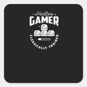 Hardcore Gamer Quadratischer Aufkleber