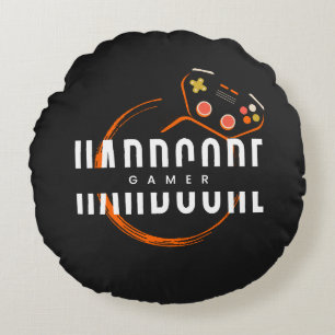 Hardcore Gamer Round Pillow Rundes Kissen