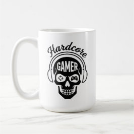 Hardcore Gamer T-Shirt - Neon Retro E-Sports Skull Kaffeetasse