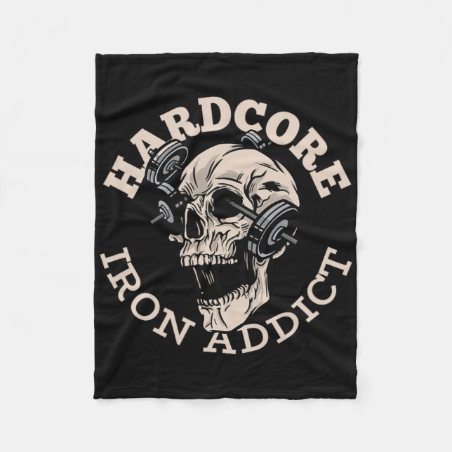 Hardcore Iron Addict Fleecedecke (Vorderseite)
