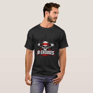 Hardcore No Excuses Gym-Shirt – Bodybuilding Motiv T-Shirt