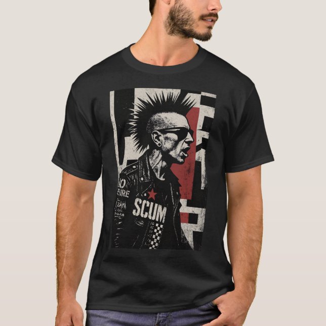 Hardcore Punk Rebel Portrait T-Shirt (Vorderseite)