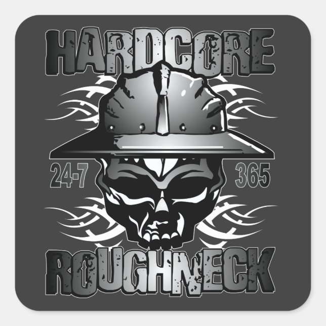HARDCORE RAUBEIN QUADRATISCHER AUFKLEBER (Vorderseite)