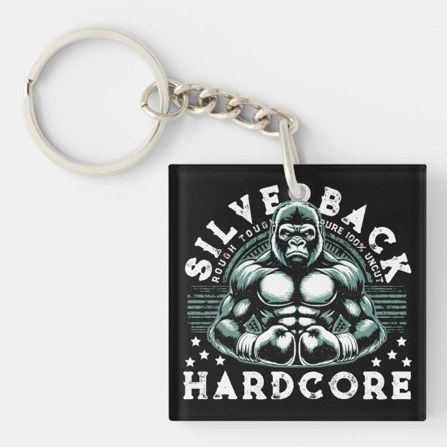 HARDCORE SILVERBACK GORILLA SCHLÜSSELANHÄNGER (Vorderseite)