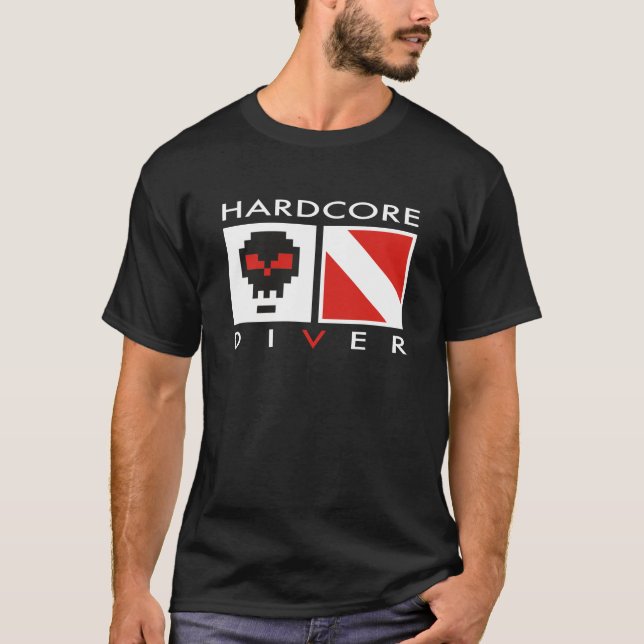 Hardcore-Taucher, Sporttauchen-T - Shirt (Vorderseite)