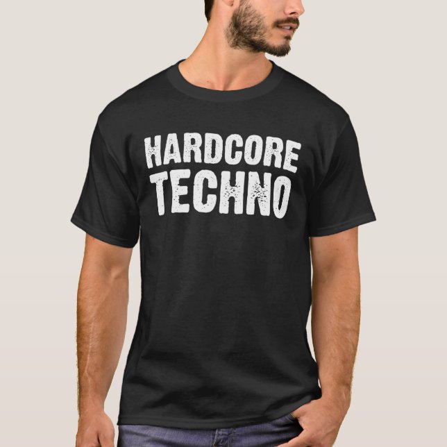 Hardcore-Techno-Distressed-Logodesign T-Shirt (Vorderseite)