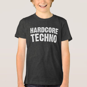 Hardcore-Techno-Distressed-Logodesign Tri-Blend Shirt