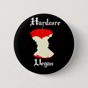 Hardcore-veganer Apple-Entwurf Button