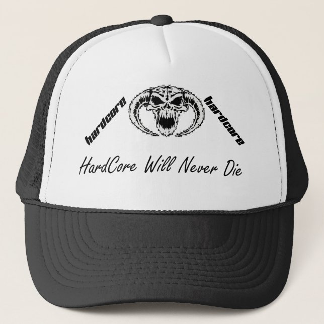 hardcore will never die  trucker cap truckerkappe (Vorderseite)