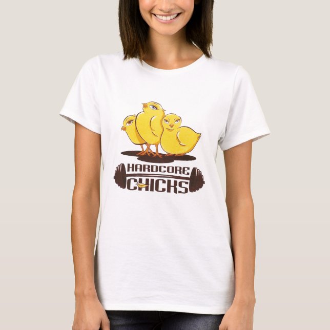 hardcoreküken-Spaghettibügelspitze T-Shirt (Vorderseite)